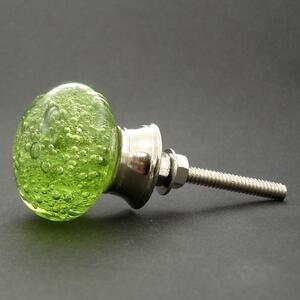 Skleněná úchytka-Bublinka Barva: Zelená světlá
