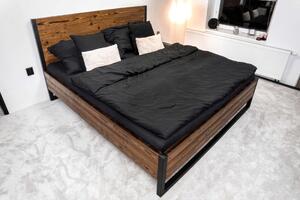 Masivní manželská postel Sterling s kovovou konstrukcí 180x200, 200x200