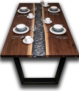 Designový jídelní stůl Royal z amerického ořechu a epoxidové pryskyřice