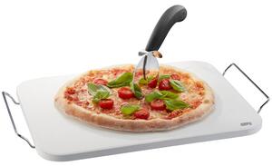 Sada Kámen na pizzu se stojanem + kráječ a špachtle na pizzu DARIOSO - GEFU (Grilovací kámen na pizzu, stojan, kráječ a špachtle na pizzu - GEFU)