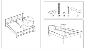 Massive home | Dřevěná postel Corona II - výběr moření MHACC020 180 x 200 cm