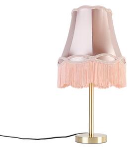 Klasická stolní lampa mosazná s odstínem Granny růžová 30 cm - Simplo