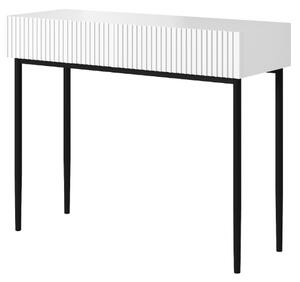Moderní Psací stůl Nicole - Bílý mat / černé nožky