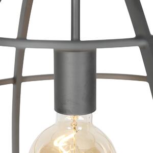 Industriální závěsná lampa tmavě šedá se dřevem 47 cm - Arthur