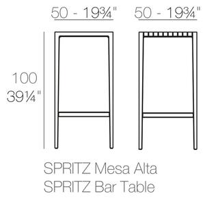 VONDOM Béžový plastový zahradní barový stůl SPRITZ 50 x 50 cm
