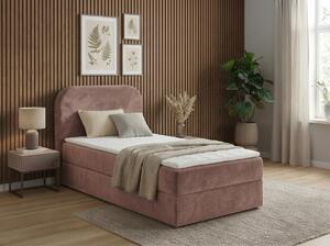 Čalouněná postel boxspring FORENA 90x200 cm starorůžová Matrace: Matrace Bonell pružinová