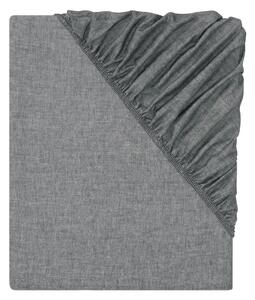 LIVARNO home Napínací zimní prostěradlo Chambray, 140–160 x 200 cm (šedá) (100353084002)