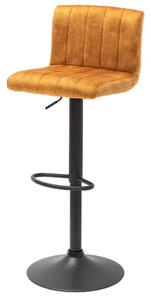 Designová barová židle Walnut hořčičný samet