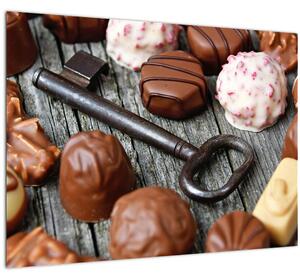 Obraz čokolády a klíče (70x50 cm)