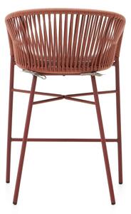 Zahradní barová židle s výpletem v barvě terakota Kave Home Yanet, výška 85 cm