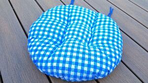 Písecké lůžkoviny Sedák na židli kulatý - Modrá kostička