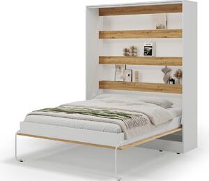 Eltap Sklápěcí postel Devesto 160 vertikální s LED osvětlením, bílá/dub artisan