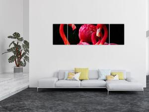 Obraz červených plameňáků (170x50 cm)
