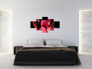 Obraz červených plameňáků (125x70 cm)