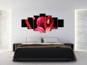 Obraz červených plameňáků (210x100 cm)