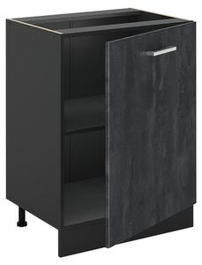 Spodní skříňka kuchyňské linky Vicco R-Line Černý beton/Antracit 60 cm s 1 dveřmi bez pracovní desky, Model 72062