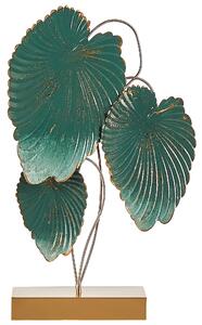 Dekorativní soška ve tvaru listů zlatá/modrá SODIUM