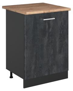 Spodní skříňka kuchyňské linky Vicco R-Line Černý beton/Antracit 60 cm s 1 dveřmi pracovná doska Dub Goldkraft, Model 72064