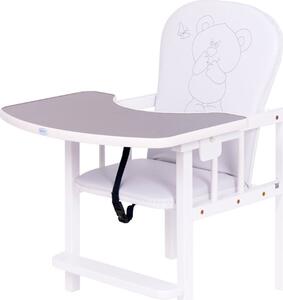 Jídelní židlička dřevěná Drewex Antonín Medvídek a motýlek stříbrná