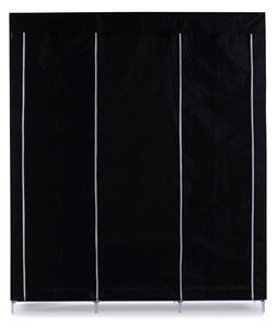 HOMEDE Látková šatní skříň Calen černá 175x150x45 cm
