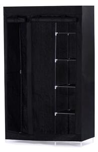 HOMEDE Látková šatní skříň Adara černá 175x110x45 cm
