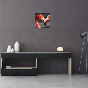 Obraz dvou zamilovaných plameňáků (30x30 cm)