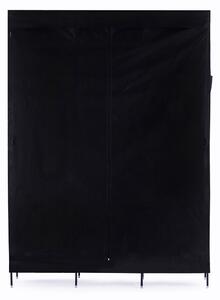 HOMEDE Látková šatní skříň Tilly černá 170x130x45 cm