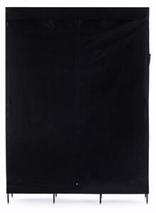 HOMEDE Látková šatní skříň Darby černá 168x130x45 cm