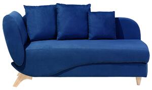 Sametová lenoška s úložným prostorem modrá levostranná MERI