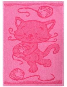 Profod Dětský ručník Cat pink, 30 x 50 cm