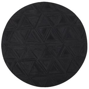 Kulatý koberec z hovězí kůže ⌀ 140 cm černý KASAR