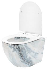 REA - Carlos Granit Shiny Rimless závěsná WC mísa včetně sedátka, imitace kamene, REA-C8002