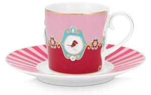 Pip studio Love Birds šálek s podšálek 225ml, červeno -růžový