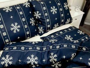 Písecké lůžkoviny Bavlněné povlečení Vánoční modré 140x200 Zapínání: zip, Velikost polštáře: 70x90