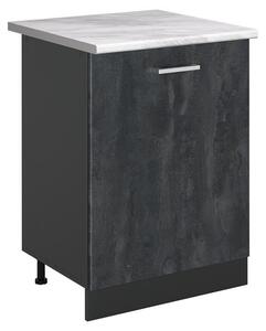 Spodní skříňka kuchyňské linky Vicco R-Line Černý beton/Antracit 60 cm s 1 dveřmi pracovná doska Mramor, Model 72065