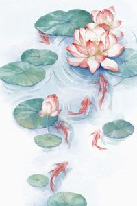 Ilustrace Lotus Pond Water Color home, Xuan Thai, (26.7 x 40 cm)