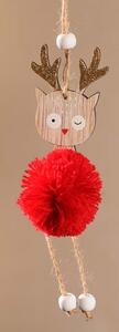 Paramit KULÍŠEK dřevěný sob 22 cm bílý/červený Rozměry: Kulíšek s červeným tělíčkem
