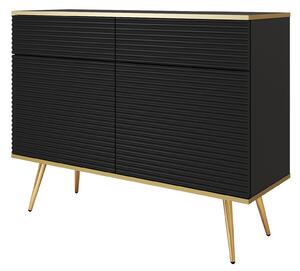 Komoda ORO KSZ107 MDF Barva: černá/ zlaté nohy