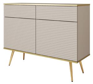 Komoda ORO KSZ107 MDF Barva: béžová/ zlaté nohy
