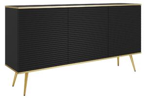 Komoda ORO K160 MDF Barva: černá/ zlaté nohy