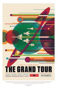 Ilustrace The Grand Tour (Retro Planet Poster) - Space Series (NASA), (26.7 x 40 cm)