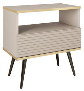 Noční stolek ORO S54 MDF Barva: béžová/černé nohy