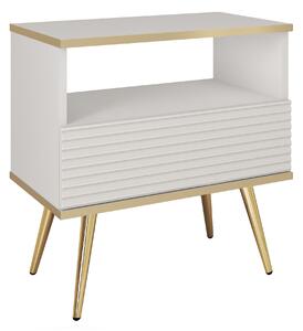 Noční stolek ORO S54 MDF Barva: bílá/ zlaté nohy