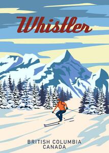 Ilustrace Whistler Travel Ski resort poster vintage., VectorUp, (30 x 40 cm)