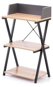 HOMEDE Odkládací stolek Hexe dub/černá, 50x30x84 cm