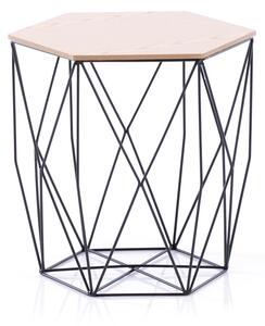 HOMEDE Odkládací stolek Asteria přírodní/černá, 40x33x39 cm