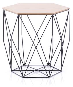 HOMEDE Odkládací stolek Asteria přírodní/černá, 45x38x44 cm