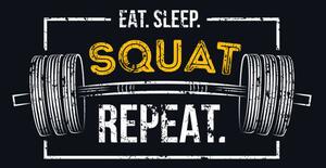 Ilustrace Eat sleep squat repeat. Gym motivational, Mitoria