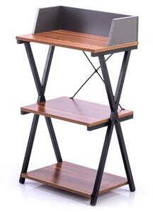 HOMEDE Odkládací stolek Hexe ořech/černá, 50x30x84 cm