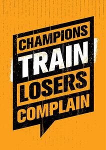 Ilustrace Champions Train Losers Complain Speech Bubble, subtropica
